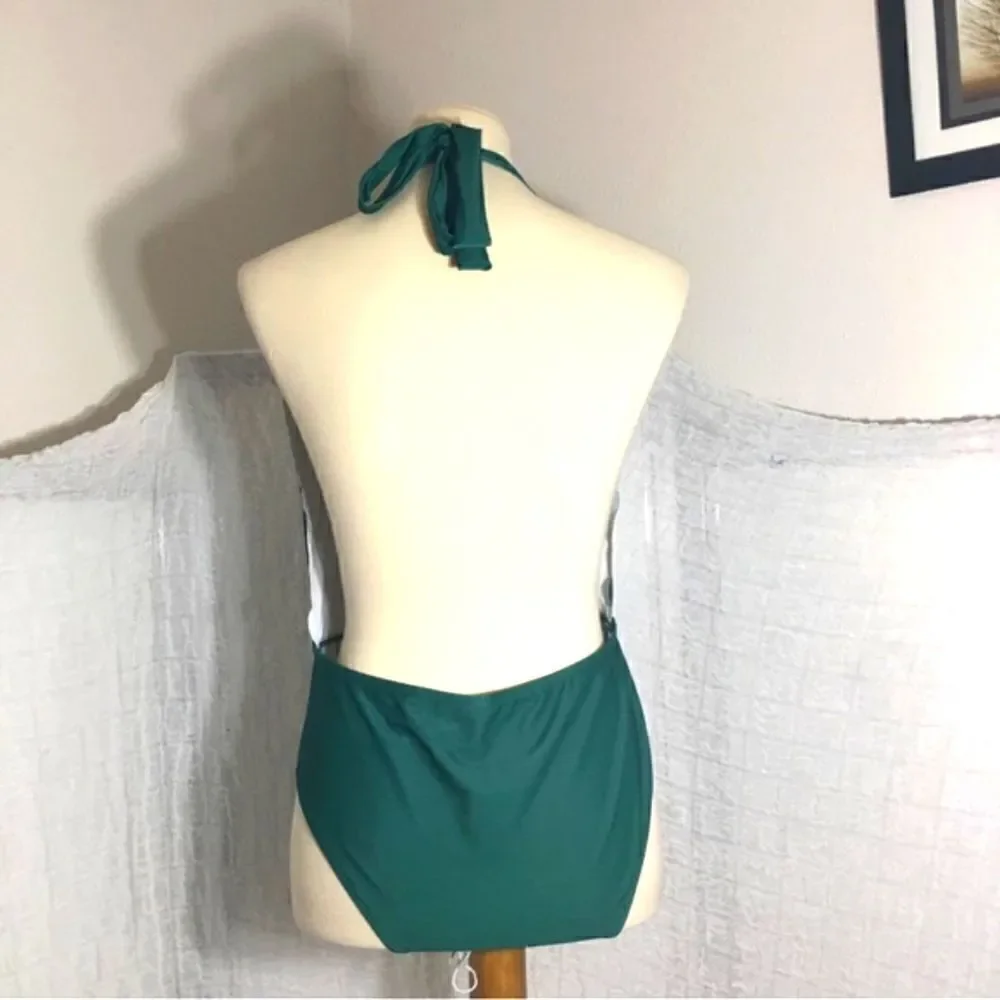 Green Floral Swimsuit & Sarong Set Size Large